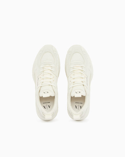 Sneakers in microsuede and mesh
