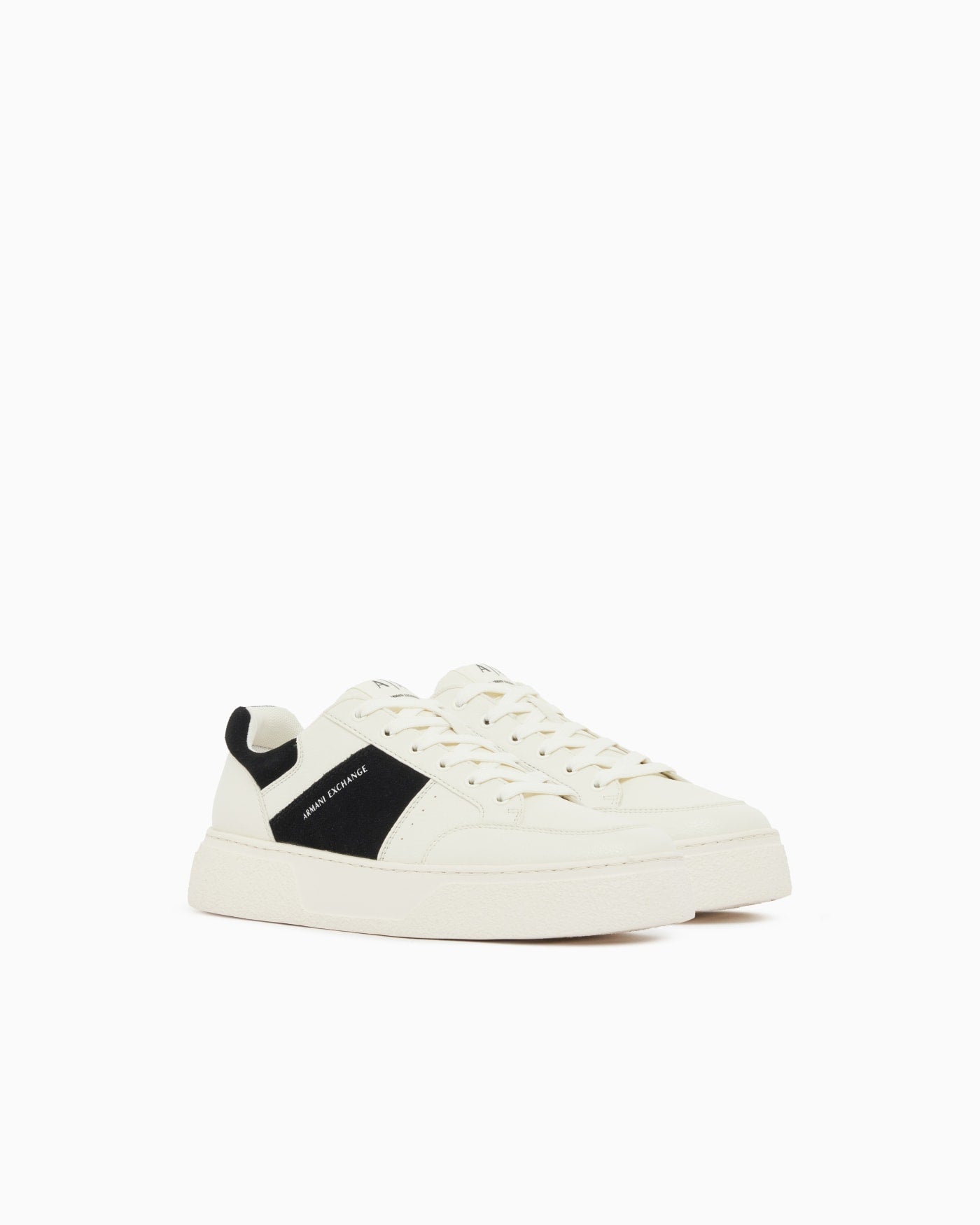 Sneaker with suede inserts