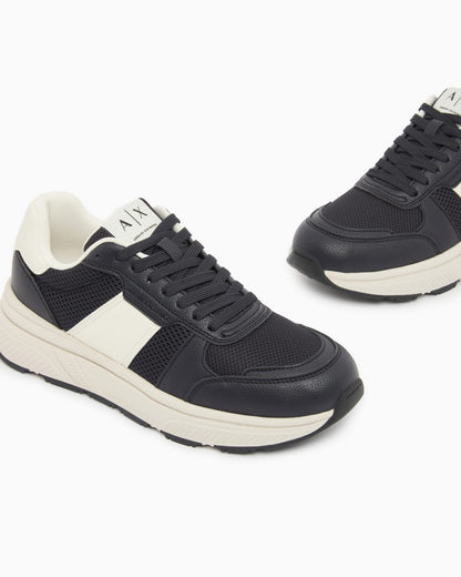 Urban Minimal Sneakers in Synthetic Leather and Mesh