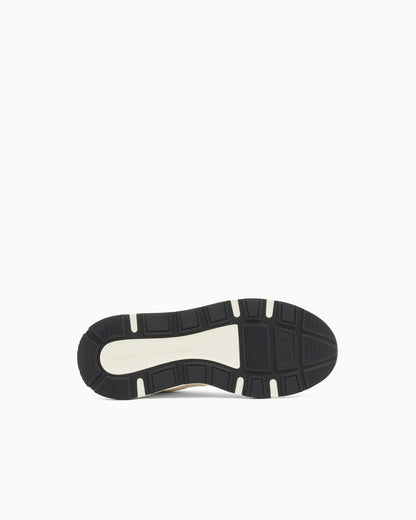 Sneakers in microsuede and mesh