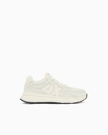 Sneakers in microsuede and mesh