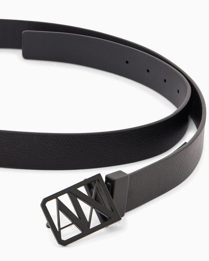 Reversible belt with logo