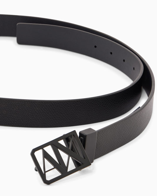 Reversible belt with logo