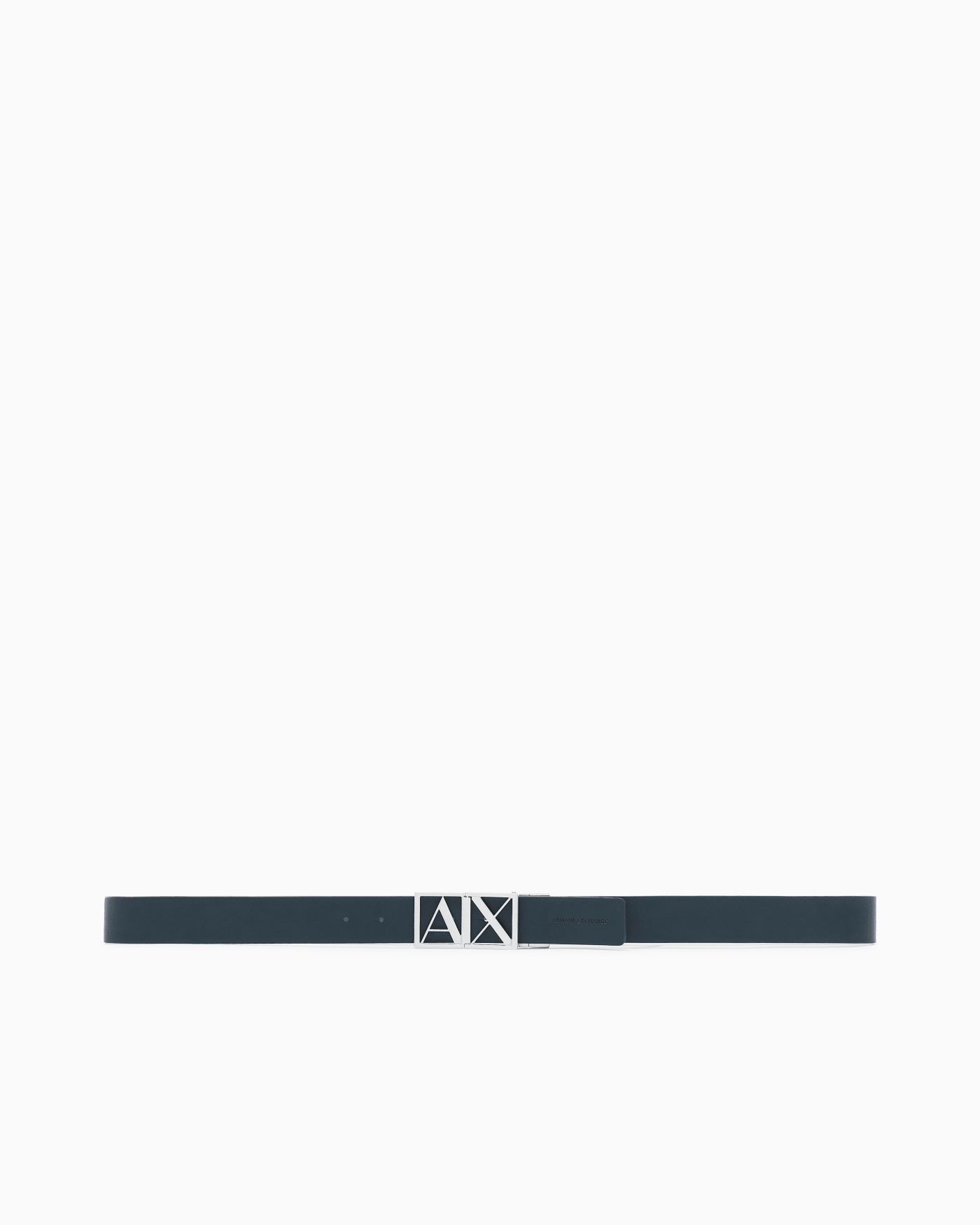 Elegant Smooth Leather Belt with Logo Buckle