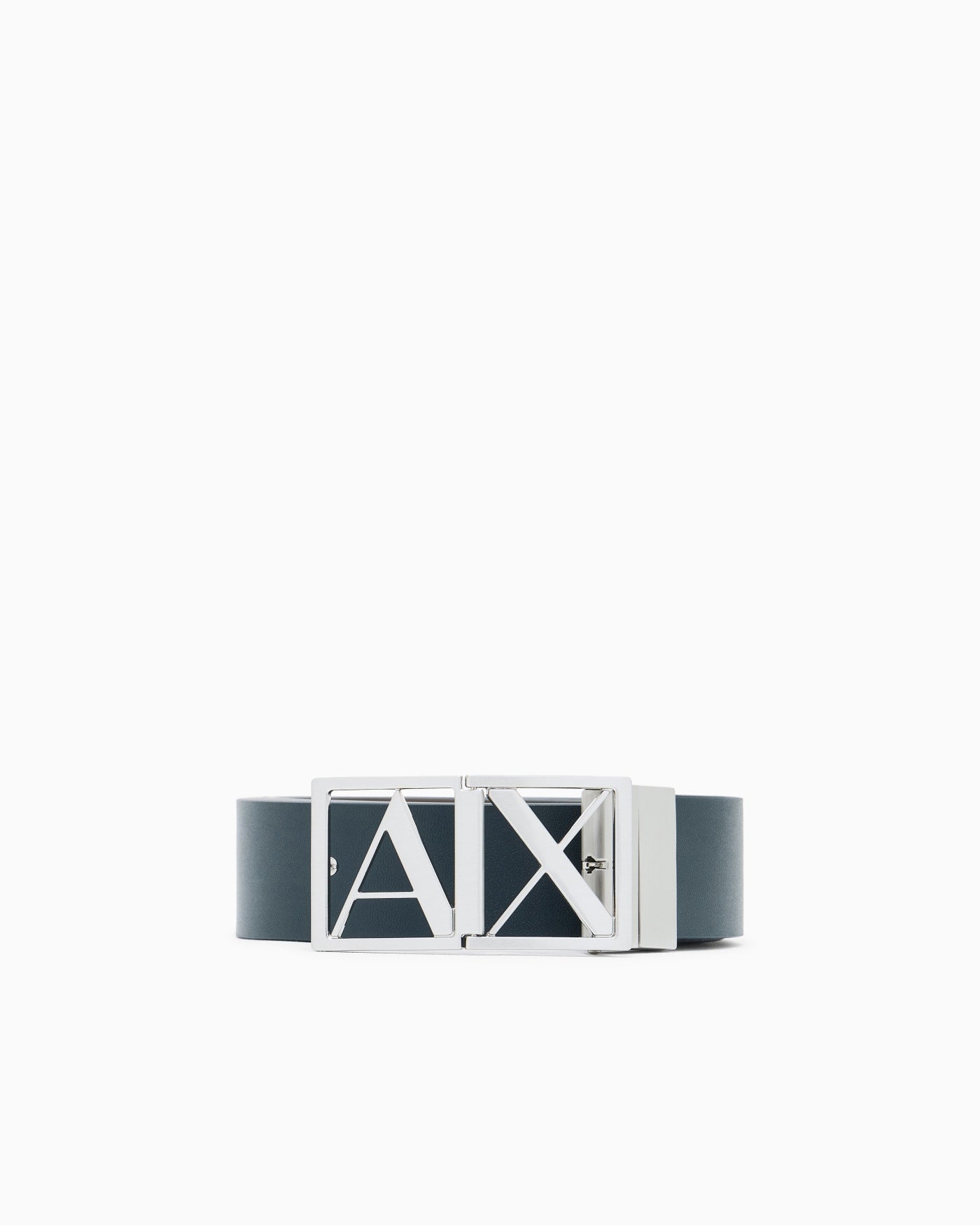 Elegant Smooth Leather Belt with Logo Buckle