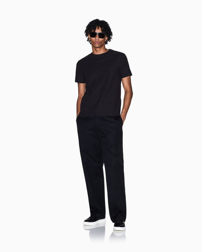 Slim Fit Mercerized Cotton Jacquard T-shirt