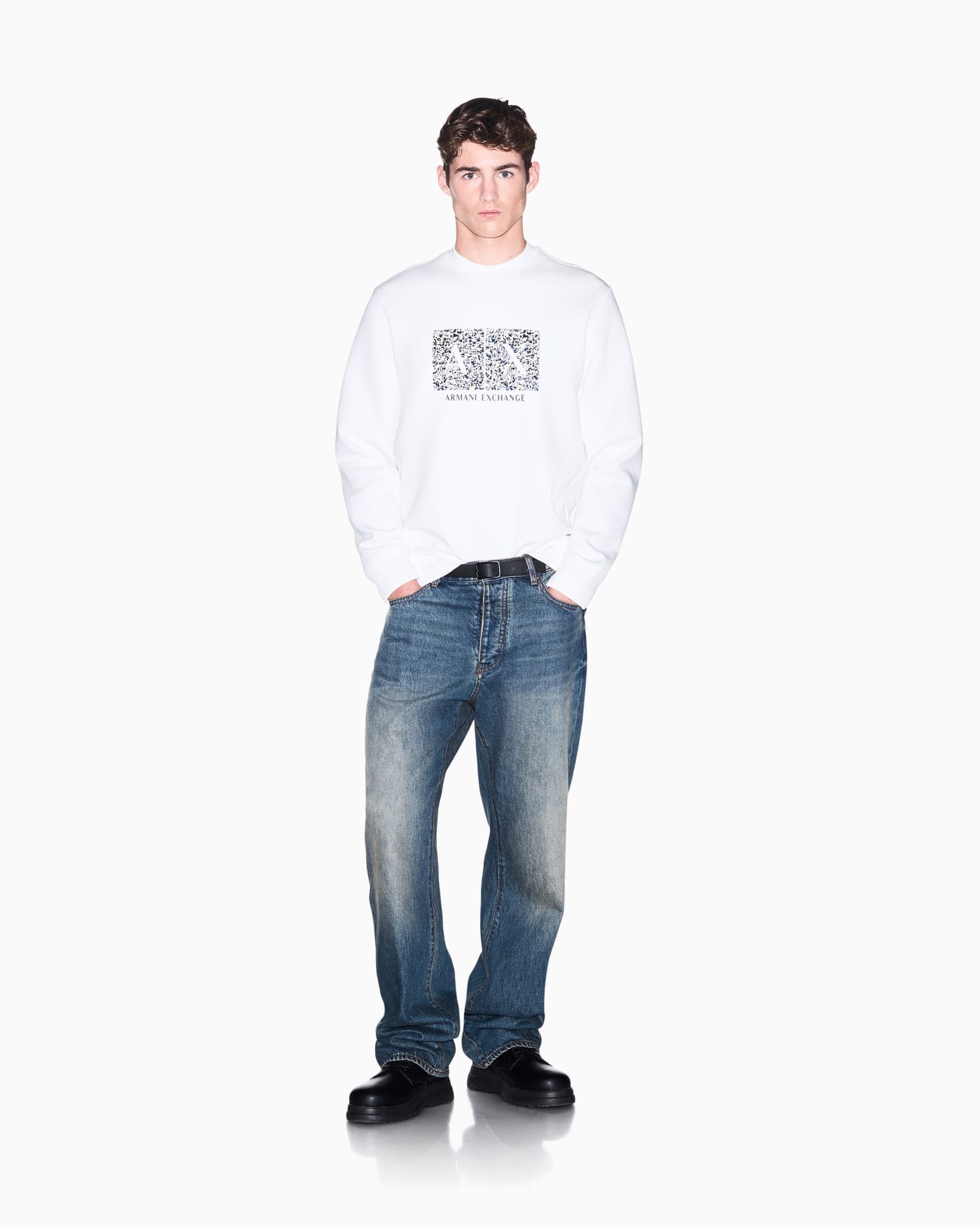 sweatshirt in bonded stretch cotton
