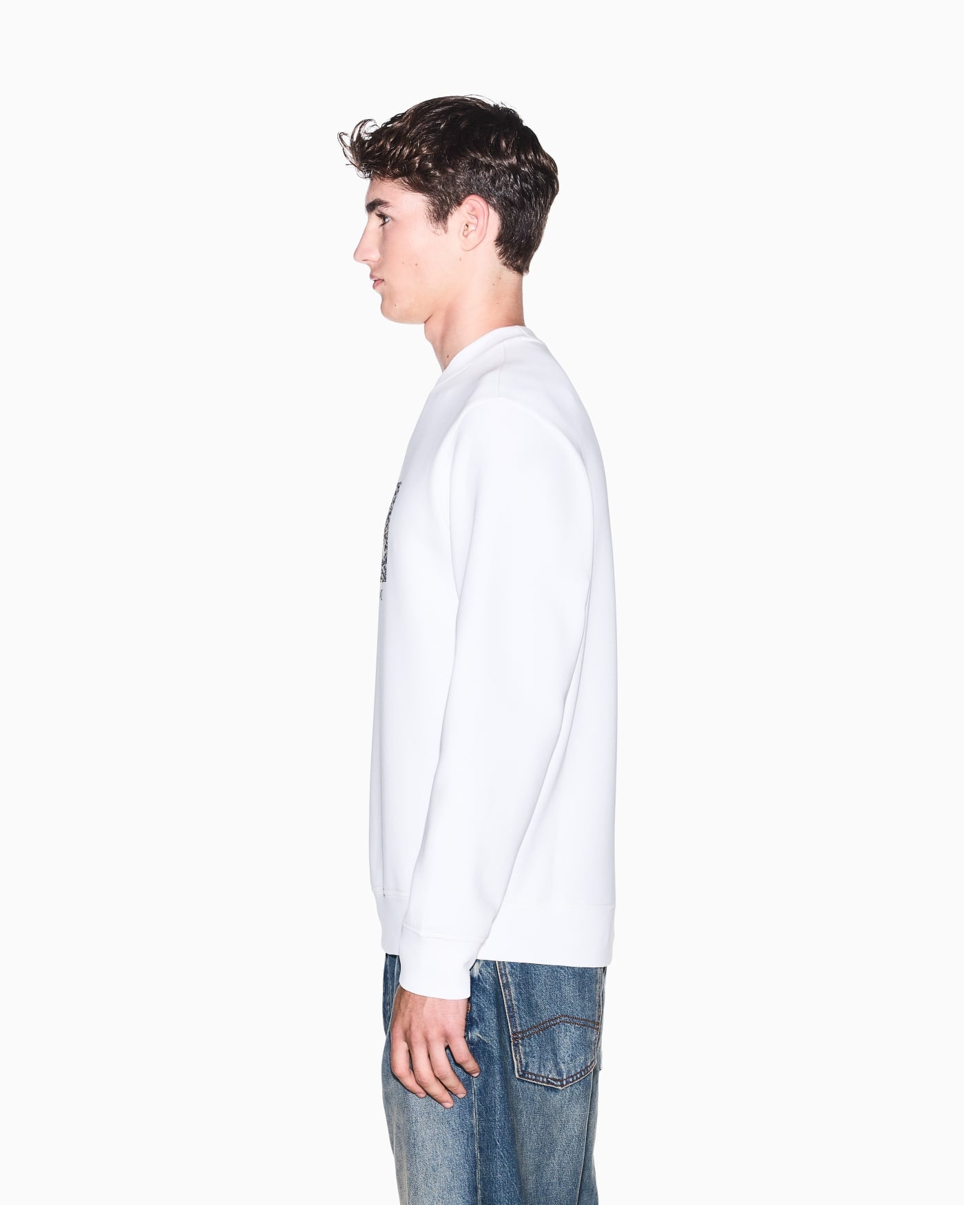 sweatshirt in bonded stretch cotton