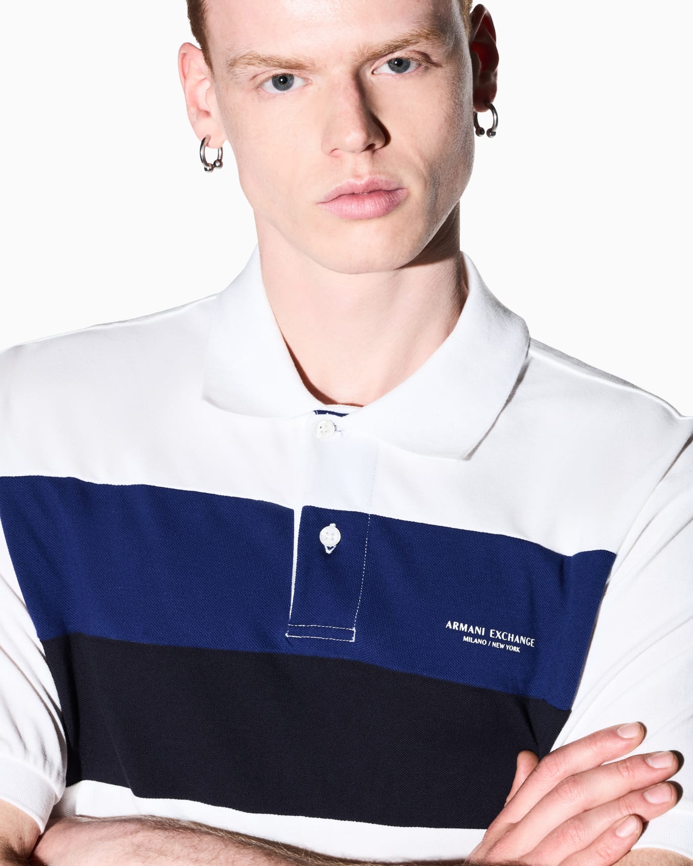 regular fit polo shirt in cotton piqué with rib details