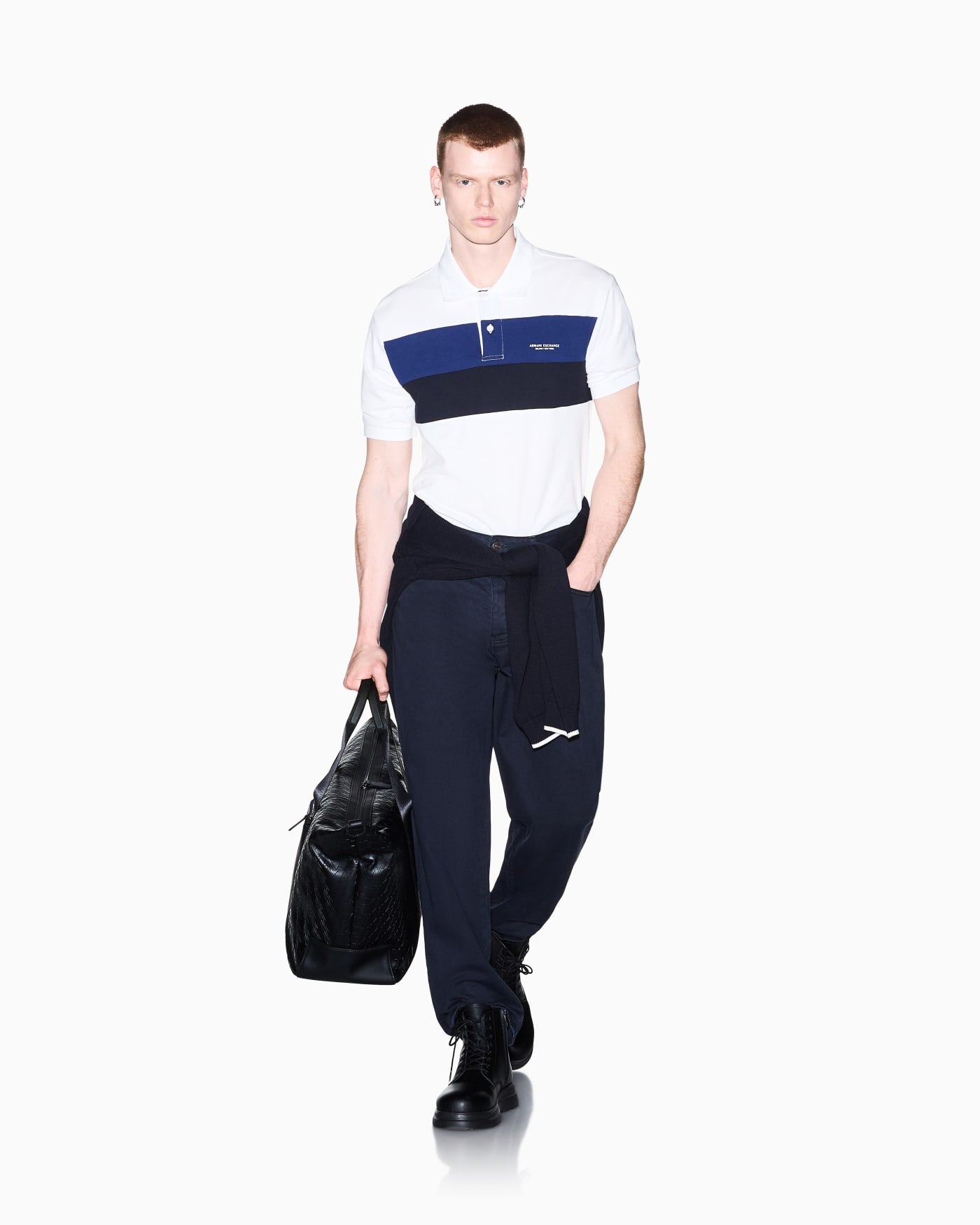 regular fit polo shirt in cotton piqué with rib details