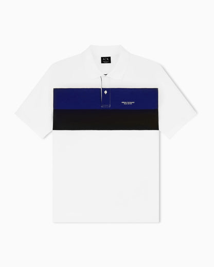 regular fit polo shirt in cotton piqué with rib details