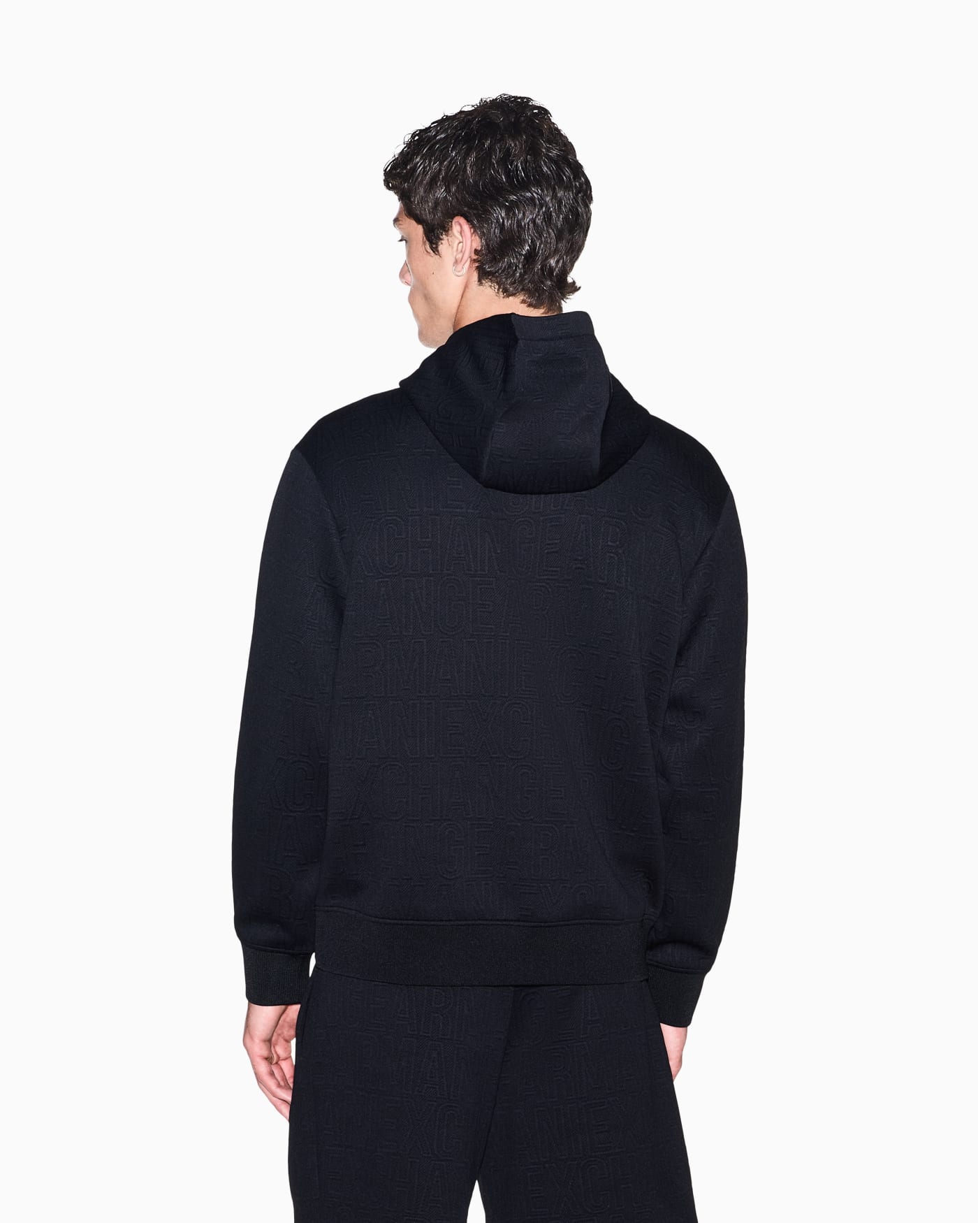 Stretch jacquard jersey hoodie Men