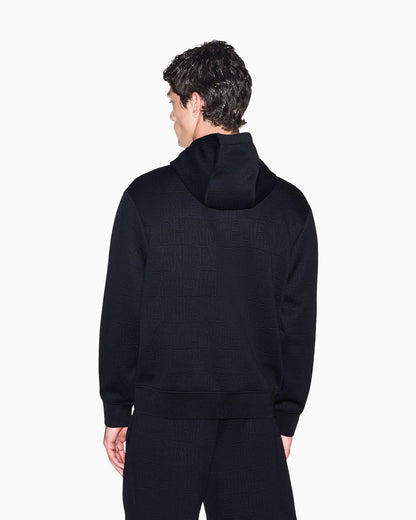Stretch jacquard jersey hoodie Men