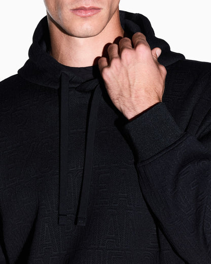 Stretch jacquard jersey hoodie Men