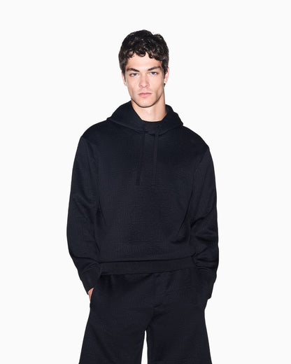 Stretch jacquard jersey hoodie Men