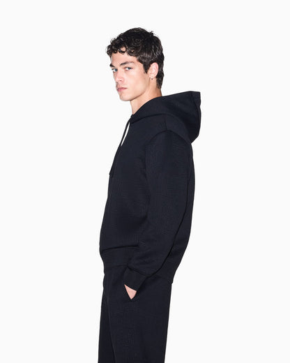 Stretch jacquard jersey hoodie Men