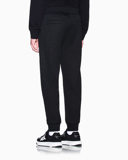 regular fit trousers in stretch jacquard jersey