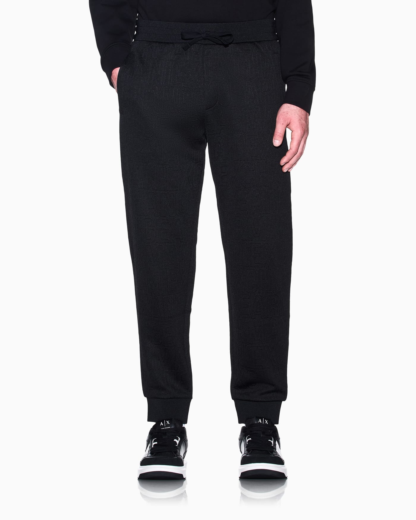 regular fit trousers in stretch jacquard jersey
