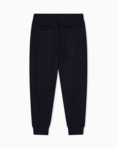 regular fit trousers in stretch jacquard jersey