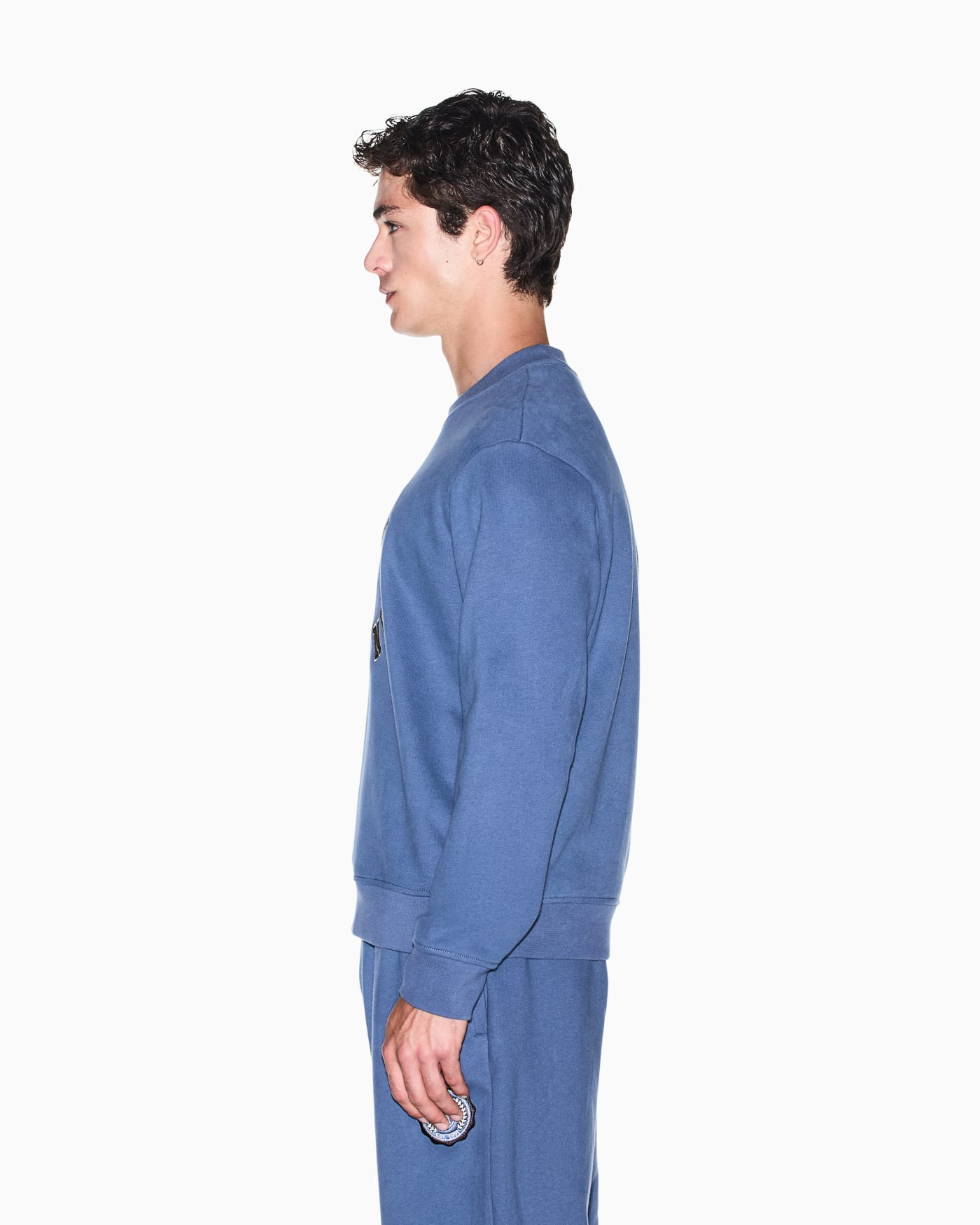 sweatshirt in carbonized cotton French terry