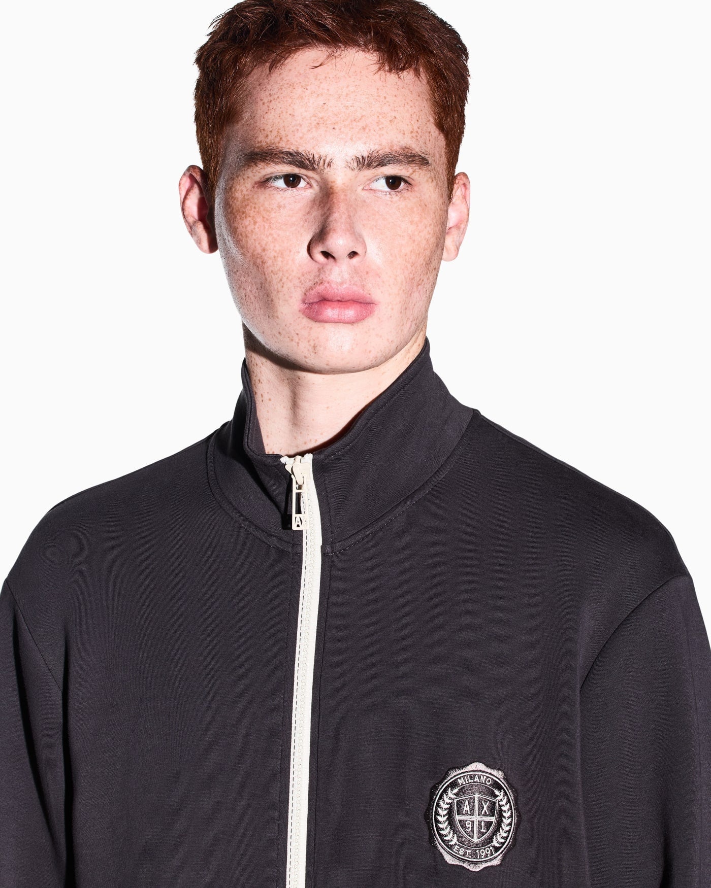 sweatshirt in bonded stretch cotton