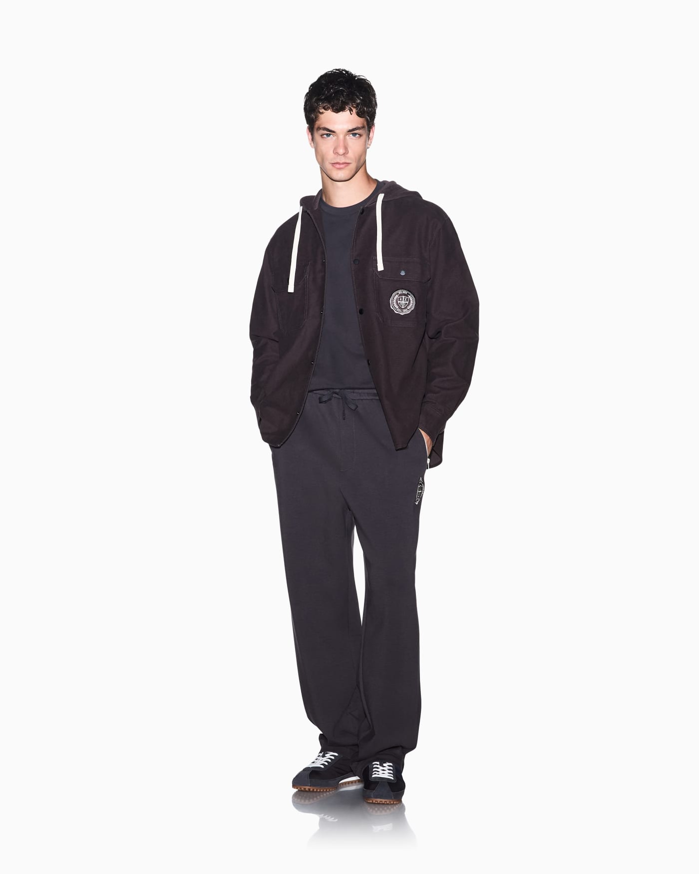 relaxed trouser in stretch cotton jersey