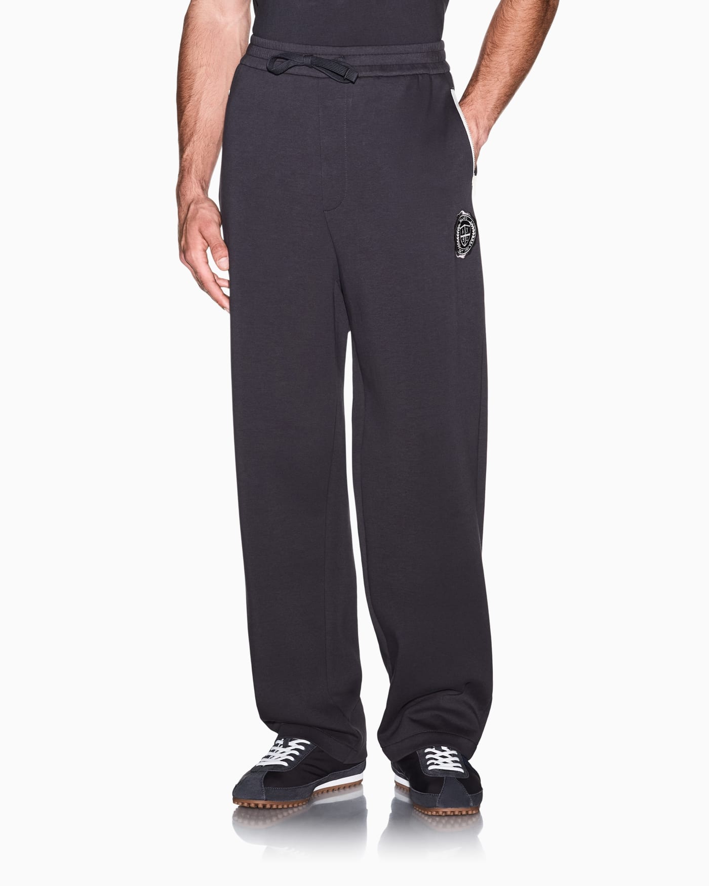 relaxed trouser in stretch cotton jersey
