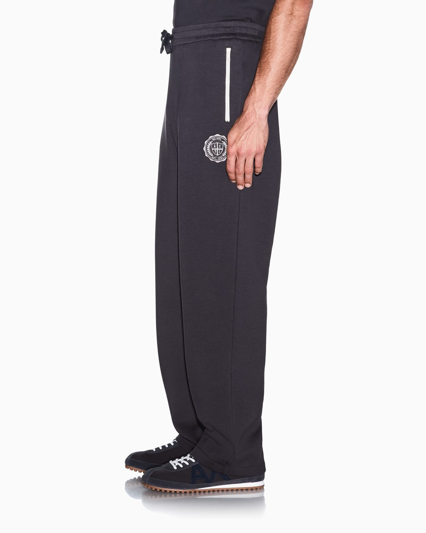 relaxed trouser in stretch cotton jersey