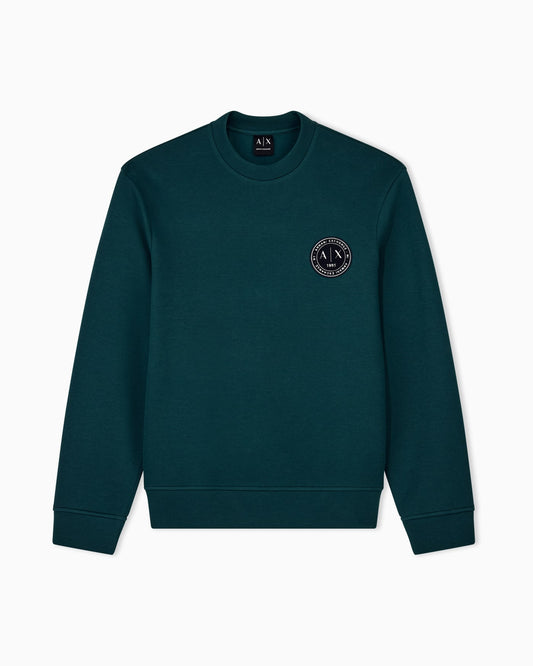 sweatshirt in bonded stretch cotton piquet