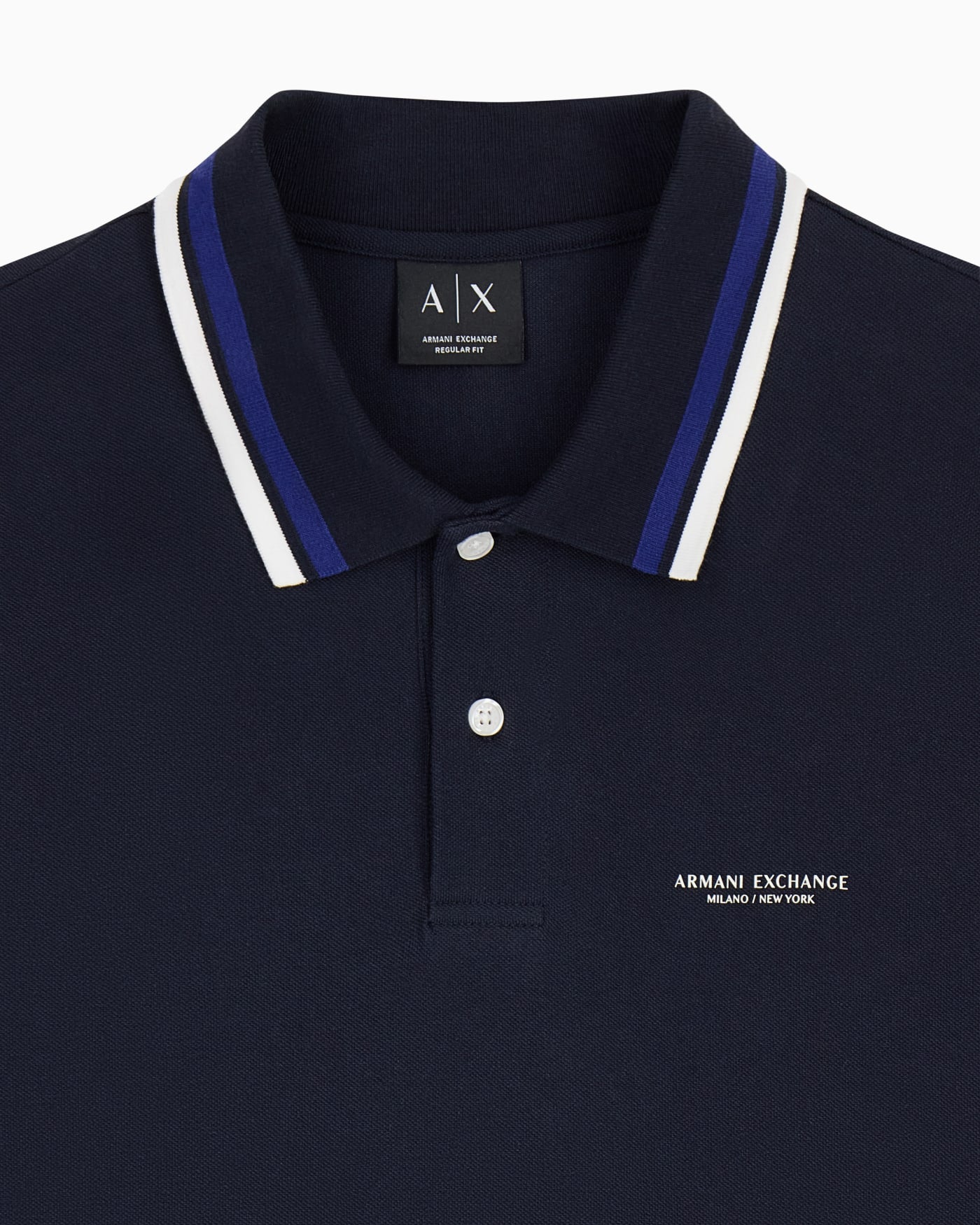 regular fit polo shirt in cotton piquet with rib details