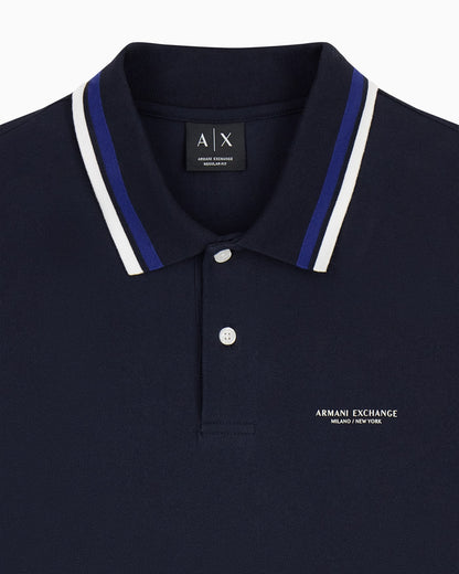 regular fit polo shirt in cotton piquet with rib details