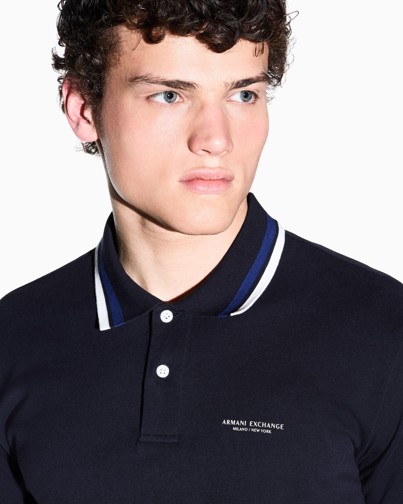 regular fit polo shirt in cotton piquet with rib details