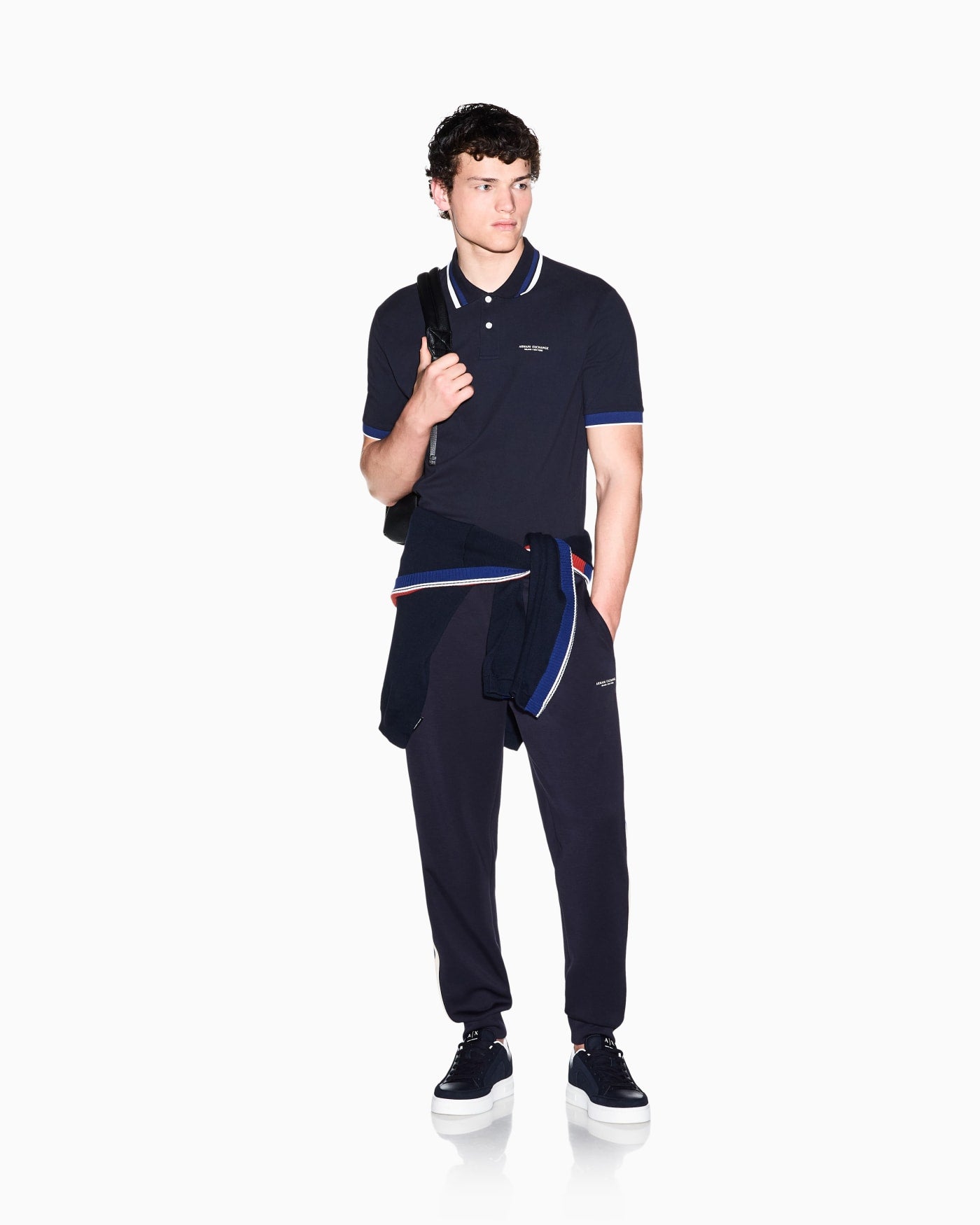 regular fit polo shirt in cotton piquet with rib details