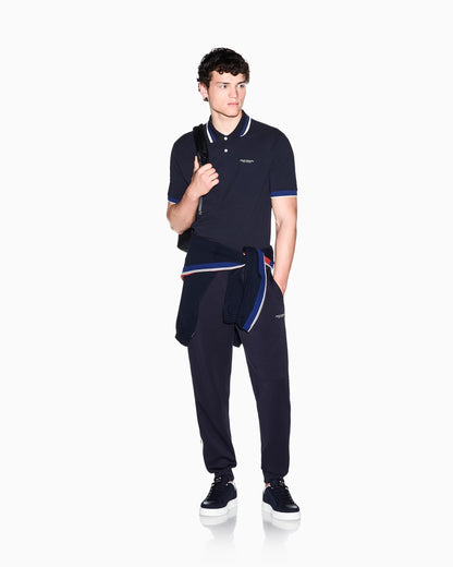regular fit polo shirt in cotton piquet with rib details