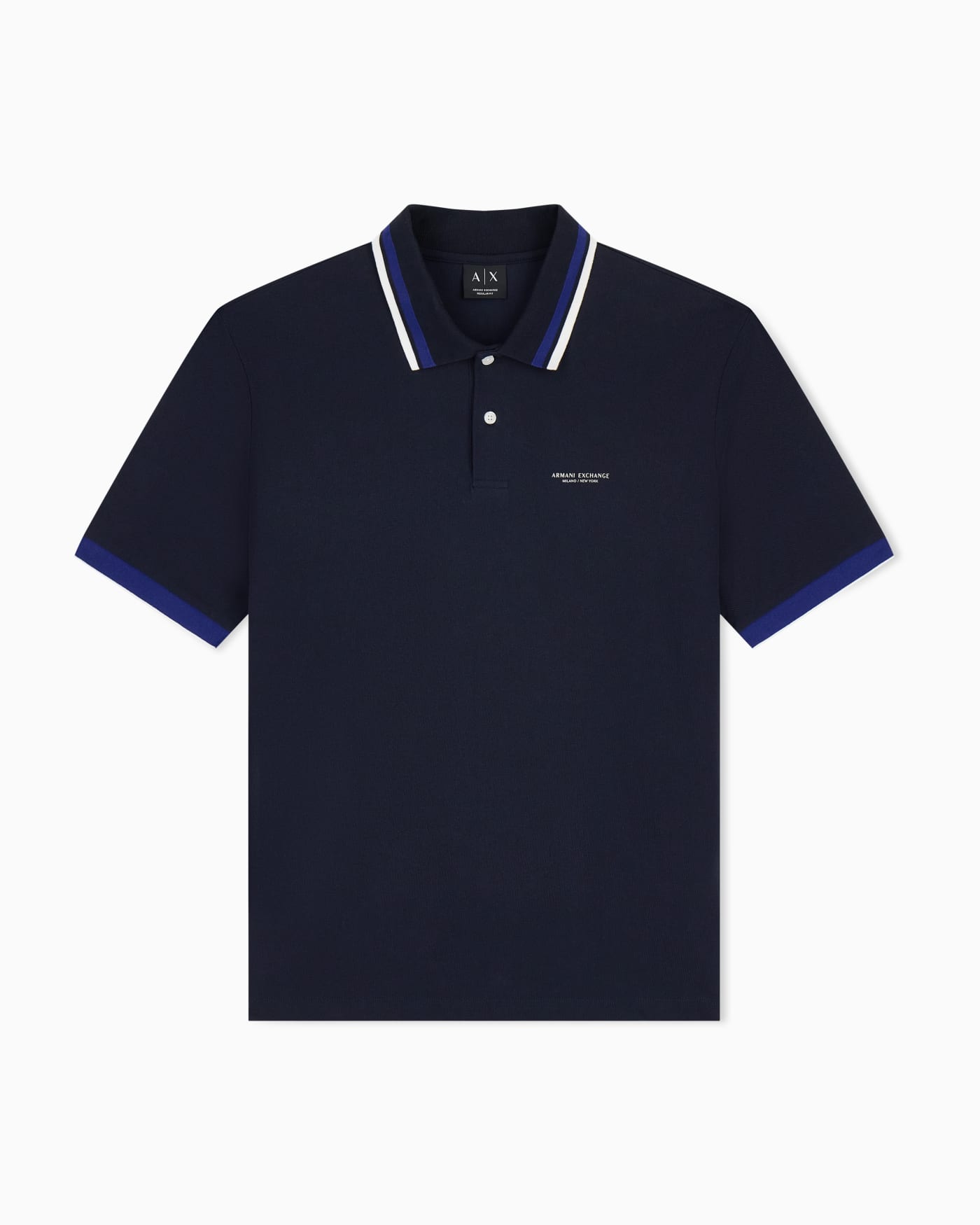 regular fit polo shirt in cotton piquet with rib details