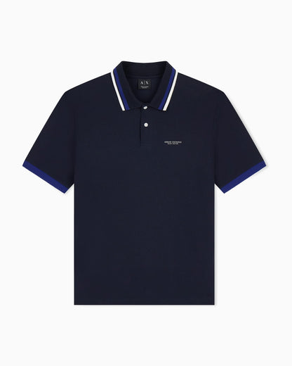 regular fit polo shirt in cotton piquet with rib details