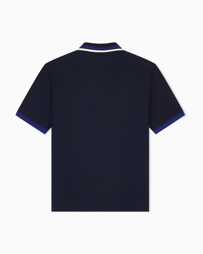 regular fit polo shirt in cotton piquet with rib details