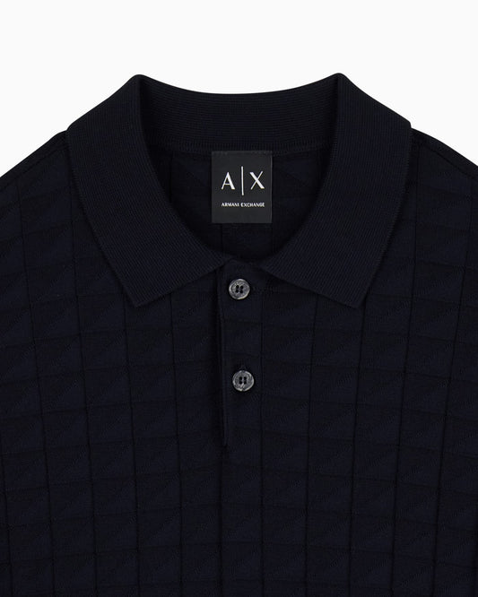 regular fit knit polo in viscose mix