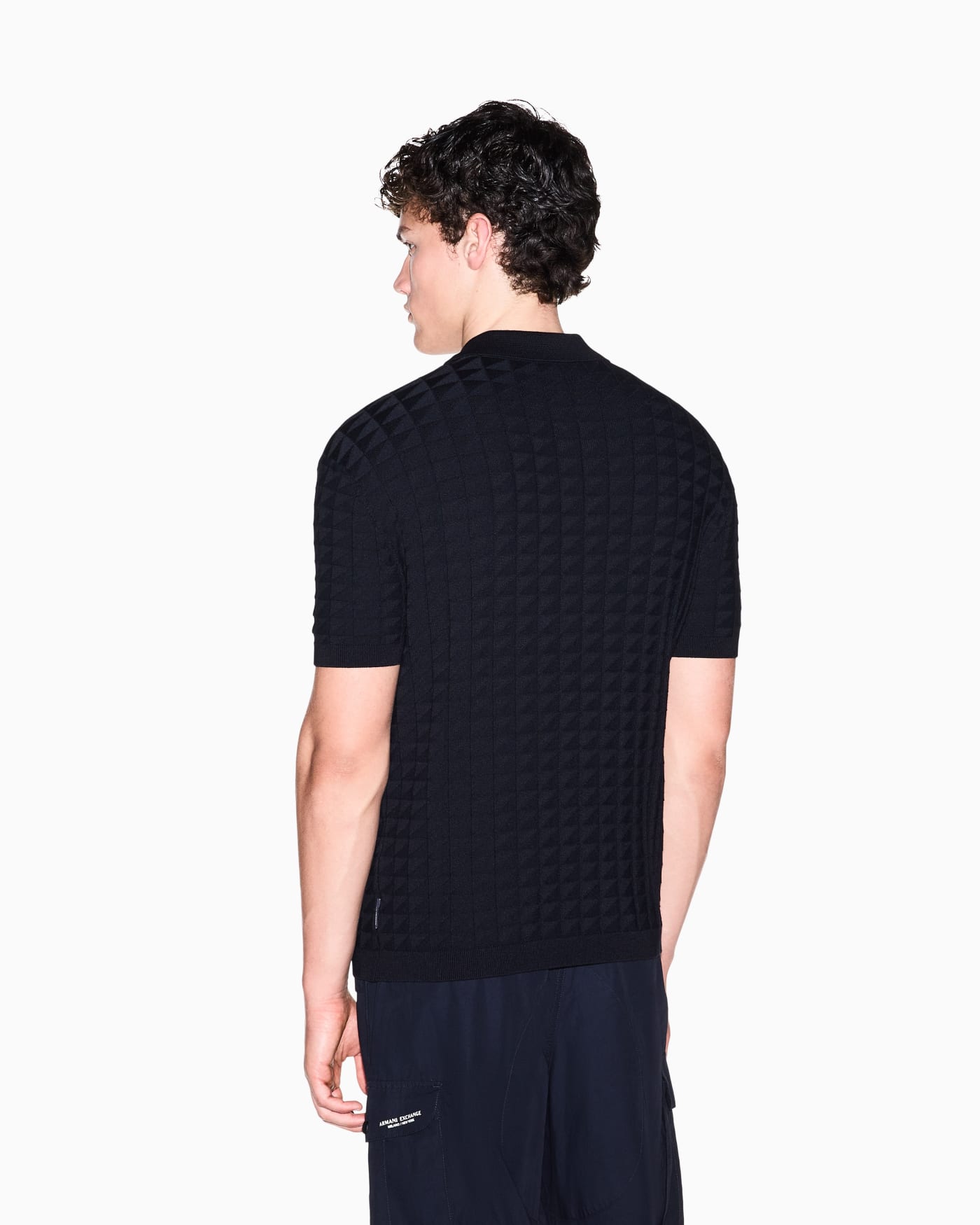 regular fit knit polo in viscose mix