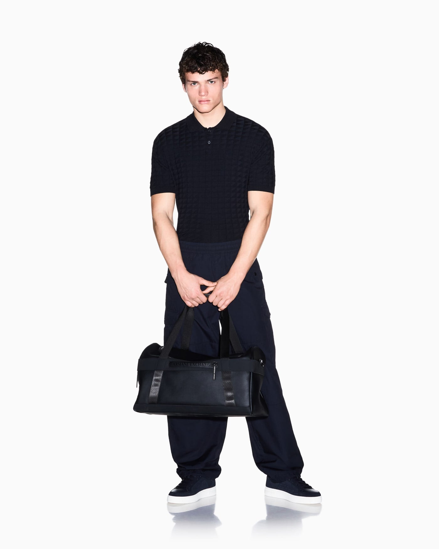 regular fit knit polo in viscose mix