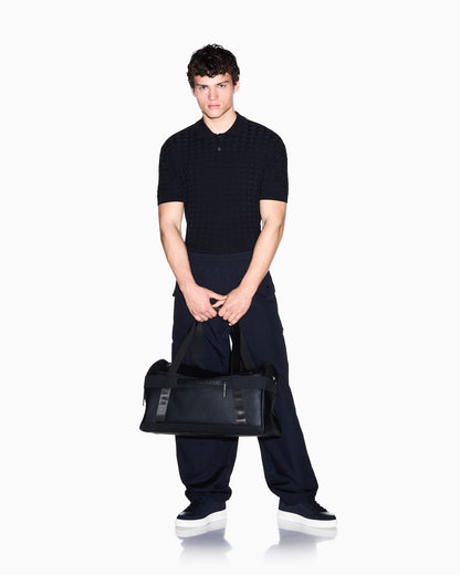 regular fit knit polo in viscose mix