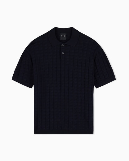 regular fit knit polo in viscose mix