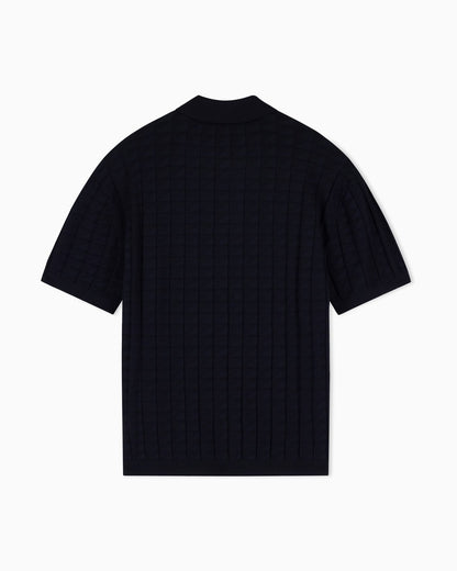 regular fit knit polo in viscose mix