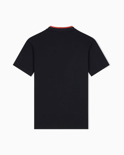 Regular fit crew neck t-shirt in cotton jersey with a logo