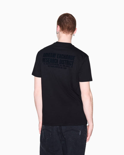 Regular fit cotton jersey t-shirt with logo and back print