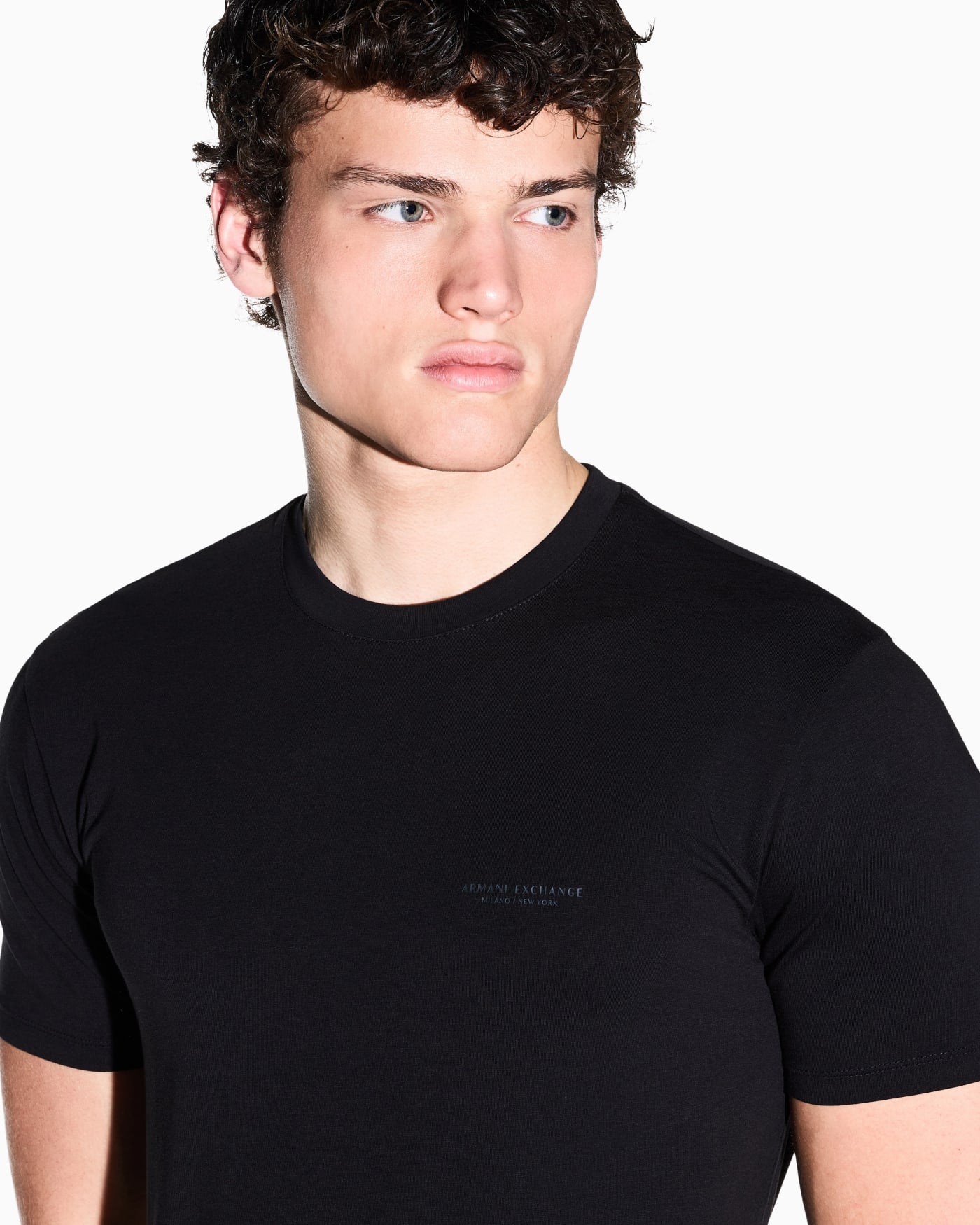 Slim fit stretch cotton T-shirt for men