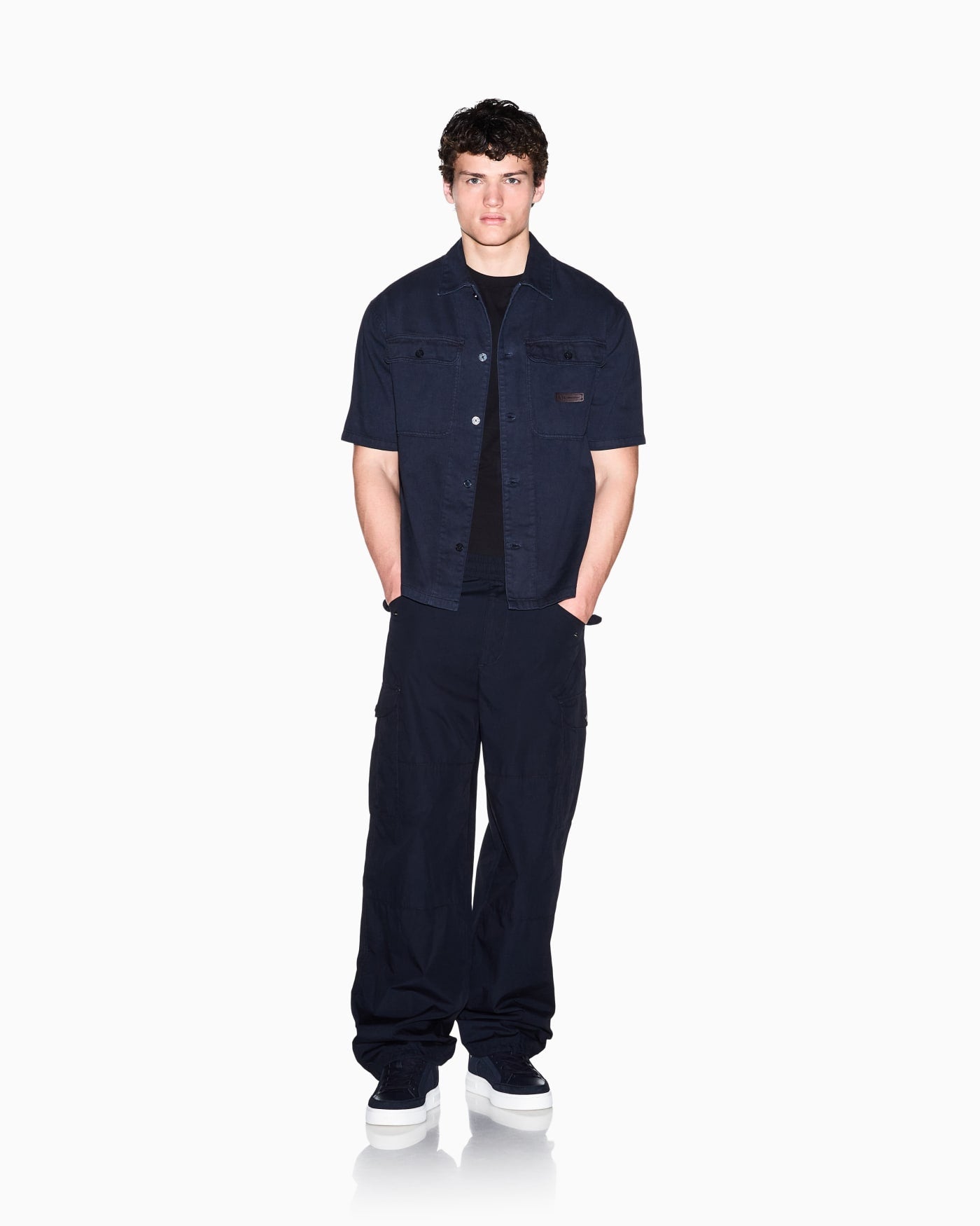 Slim fit stretch cotton T-shirt for men