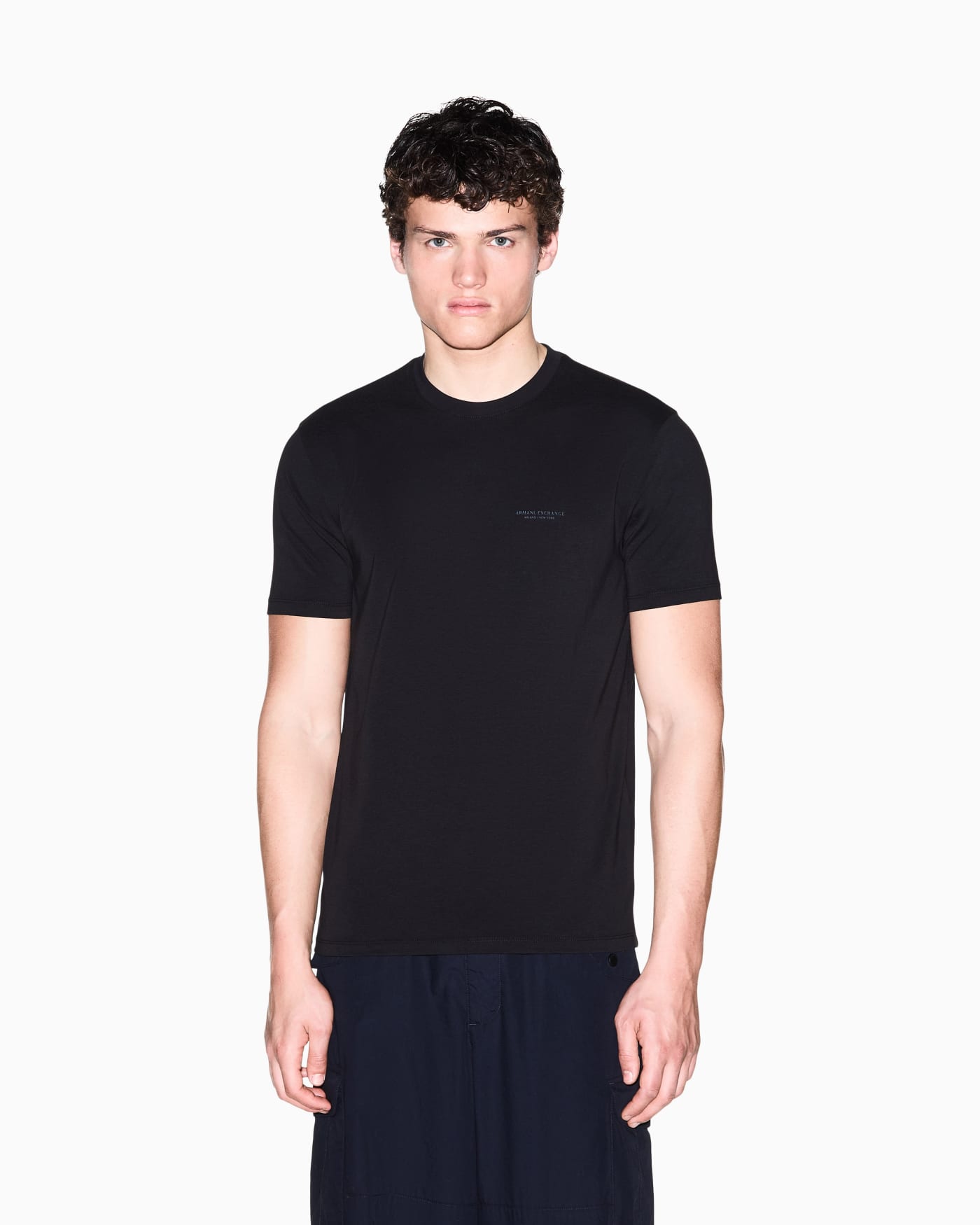 Slim fit stretch cotton T-shirt for men