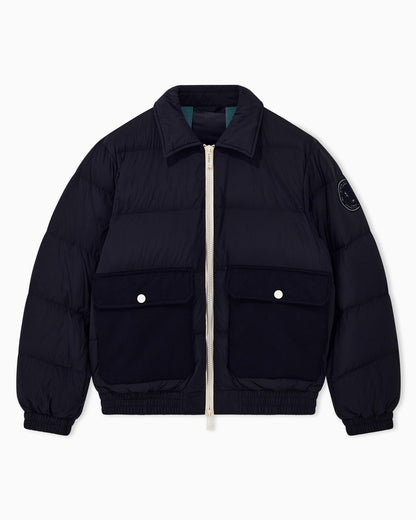 down jacket nylon with virgin wool blend