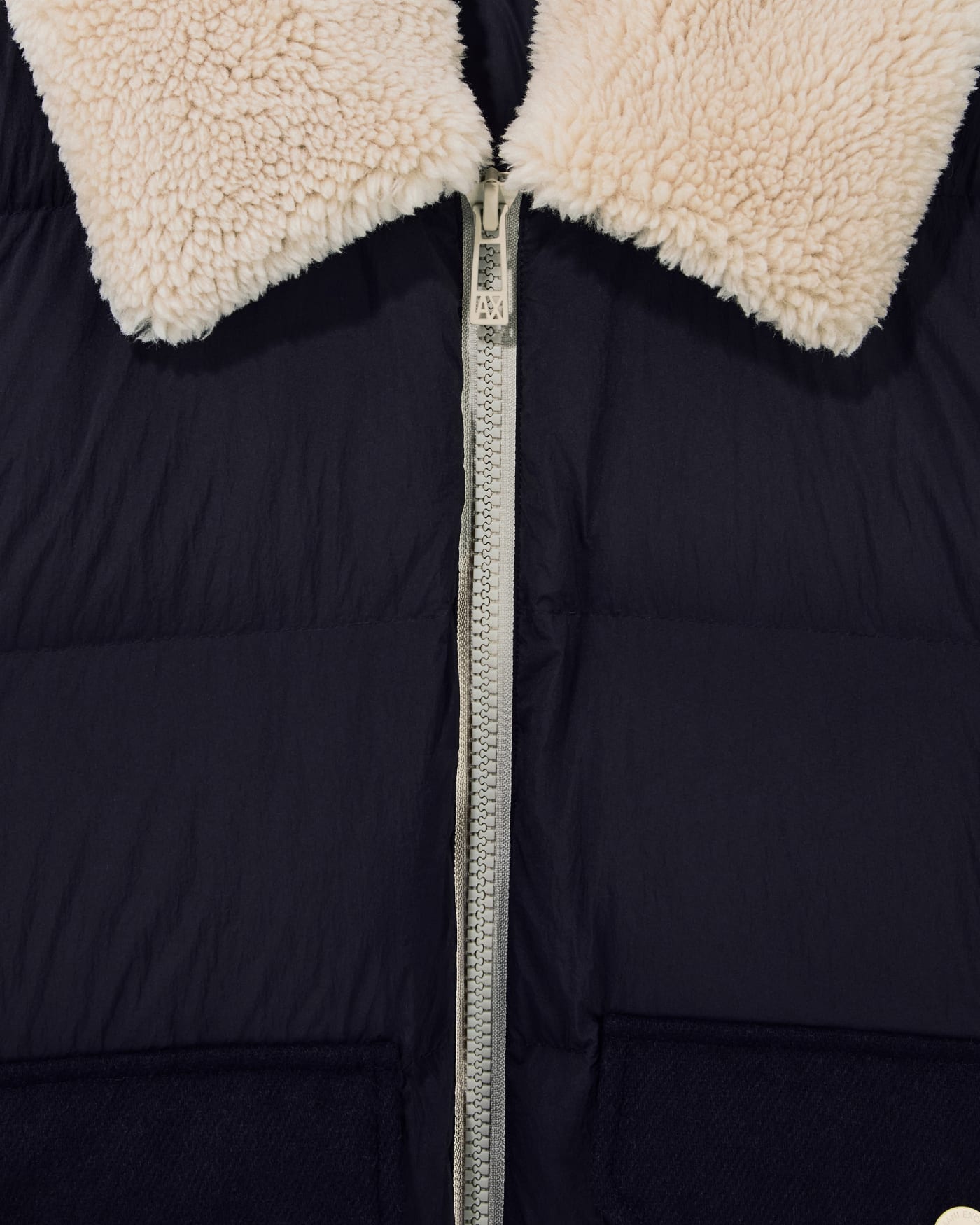 down jacket nylon with virgin wool blend
